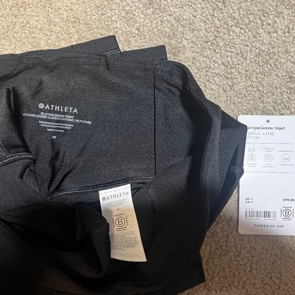 NWT, Athleta Elation Ultra High Rise Sheen Legging, M, Black Sheen - Picture 6 of 7